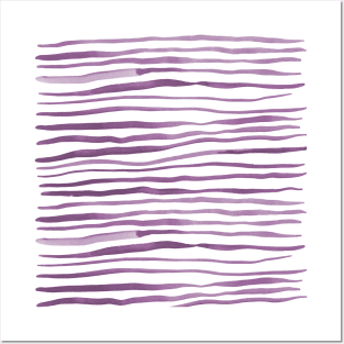 Irregular watercolor lines - ultra violet Posters and Art